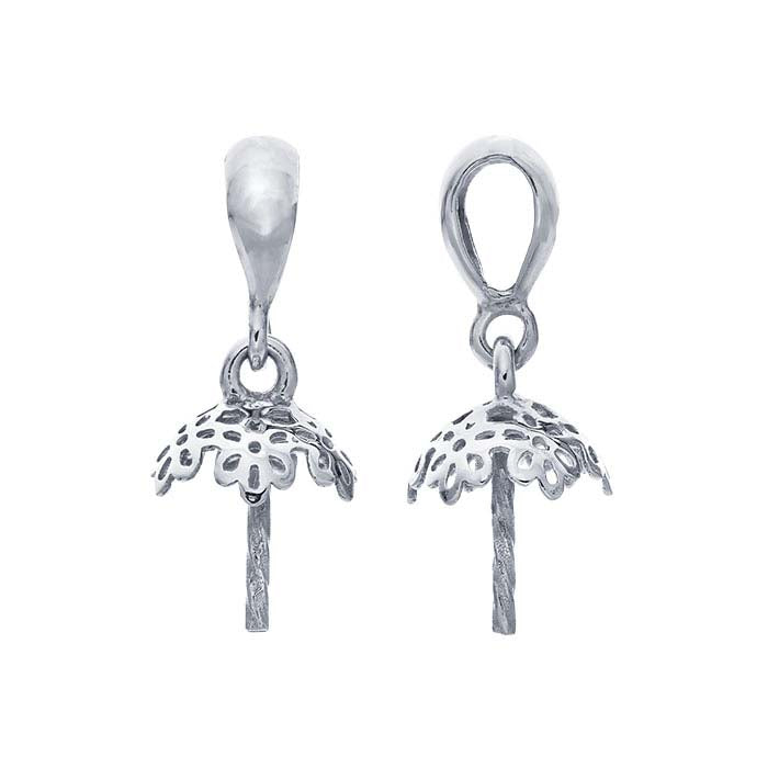 14K Balto Aukso Perlo Komponento Tvirtinimas