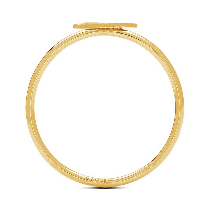 خاتم صاعقة مطلي بالذهب الأصفر عيار 14/20