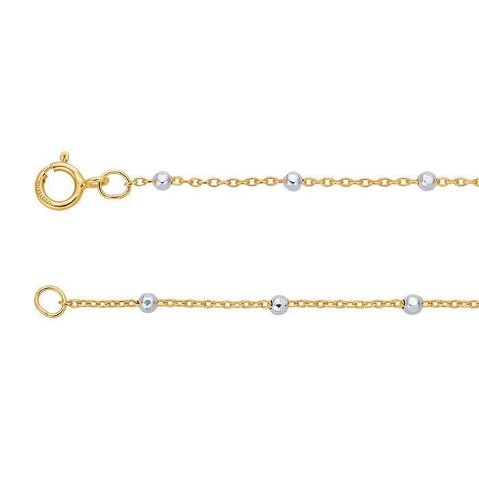 14/20 Yellow Gold-Filled Cable Chain with Beads