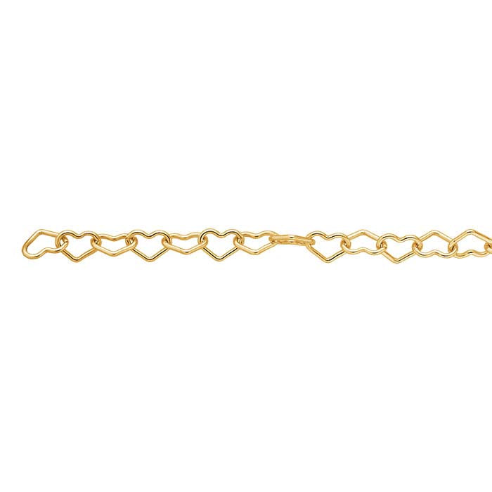 14/20 Yellow Gold-Filled Heart Link Cable Chain
