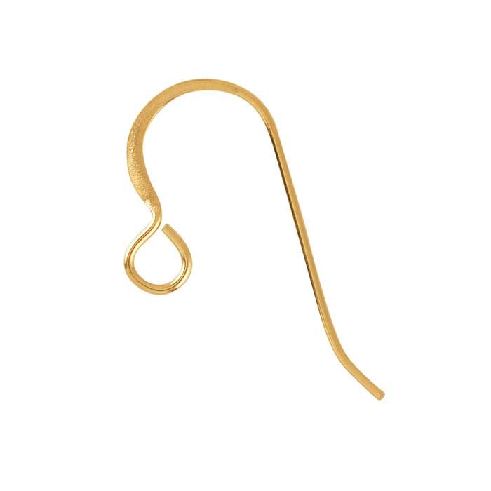 Filo per Orecchio Martellato in Oro Giallo 14K con Anello