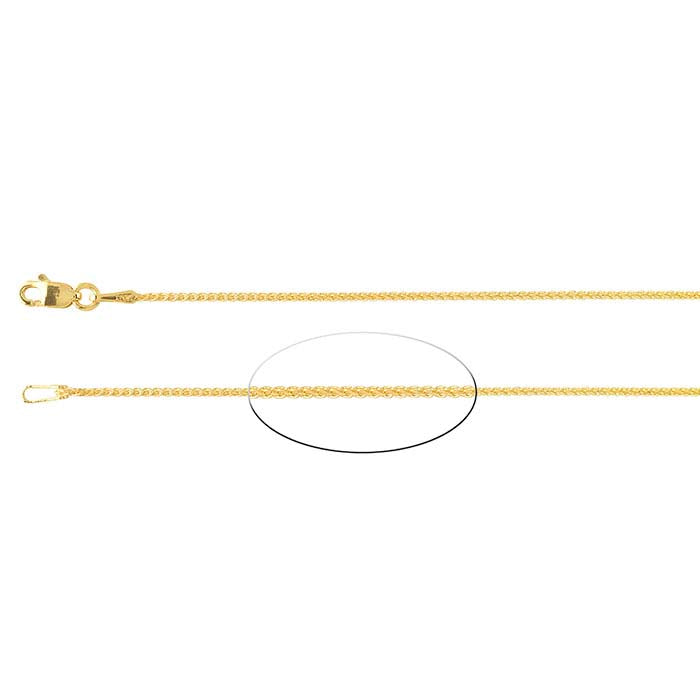 14K Yellow Gold Diamond-Cut Wheat Chain
