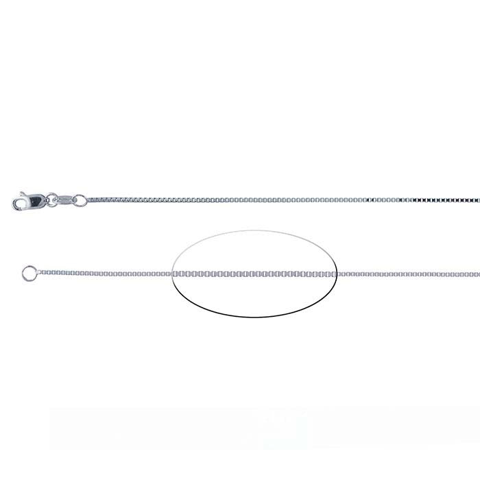 14K White Gold Box Chain