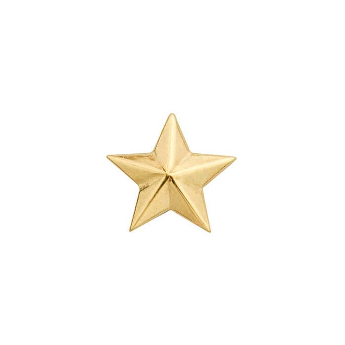 14K Yellow Gold Star Component for Floating Glass Lockets