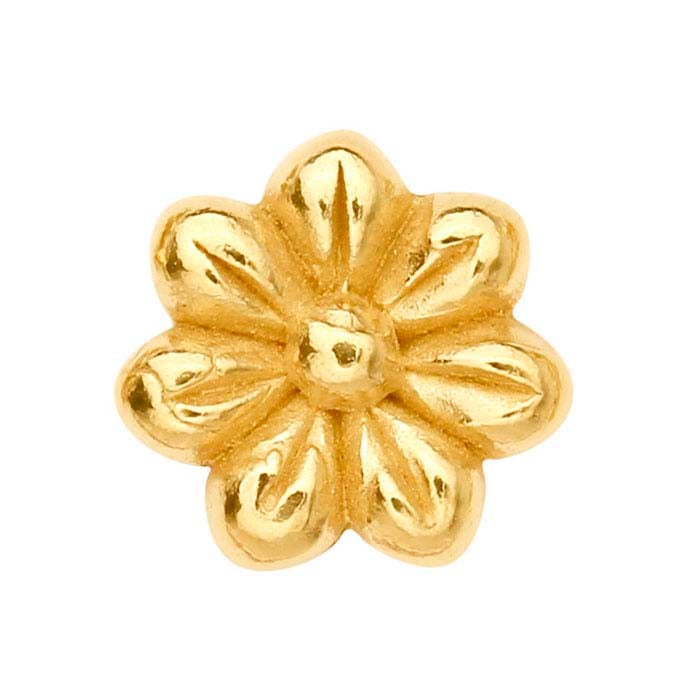 Componente a Fiore in Oro Giallo 14K per Medaglioni in Vetro Galleggiante