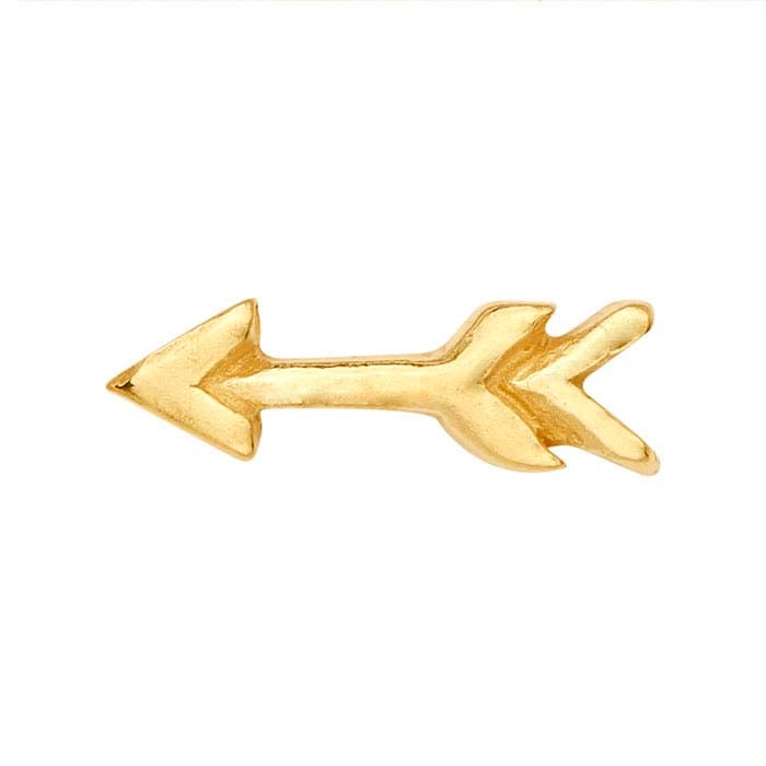 Composant flèche en or jaune 14 carats pour médaillons en verre flottant