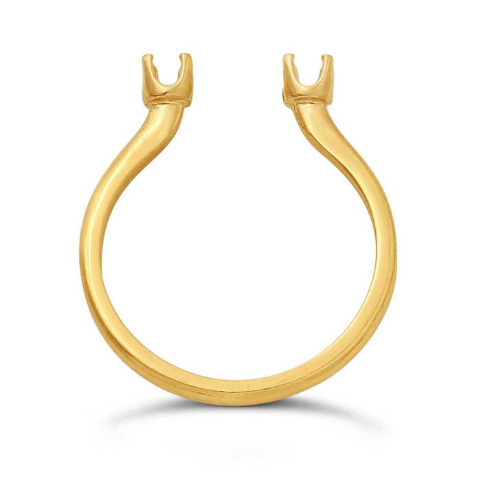 14K Yellow Gold Open Two-Stone Ring Mounting