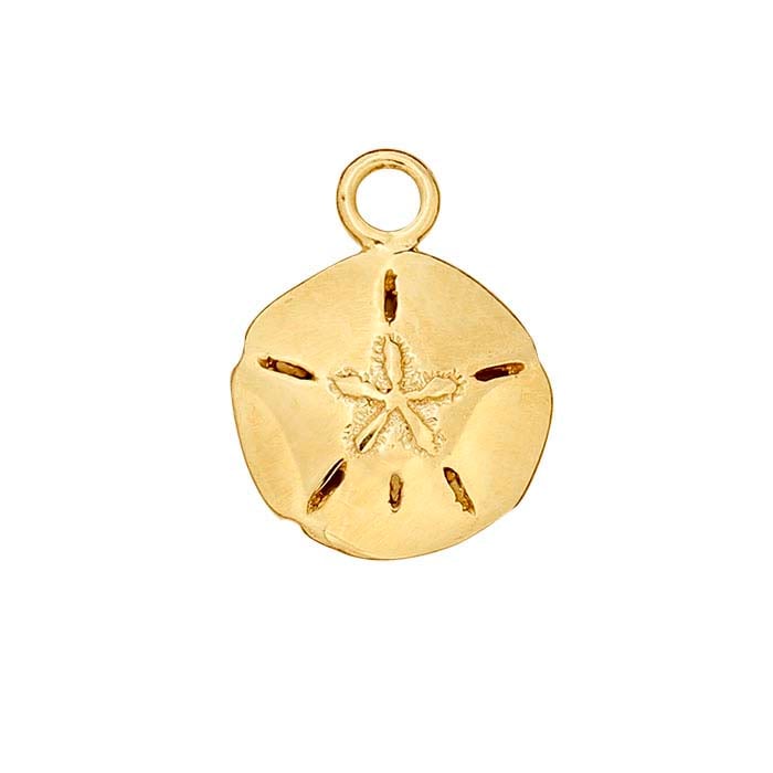 14K Yellow Gold Sand Dollar Charm