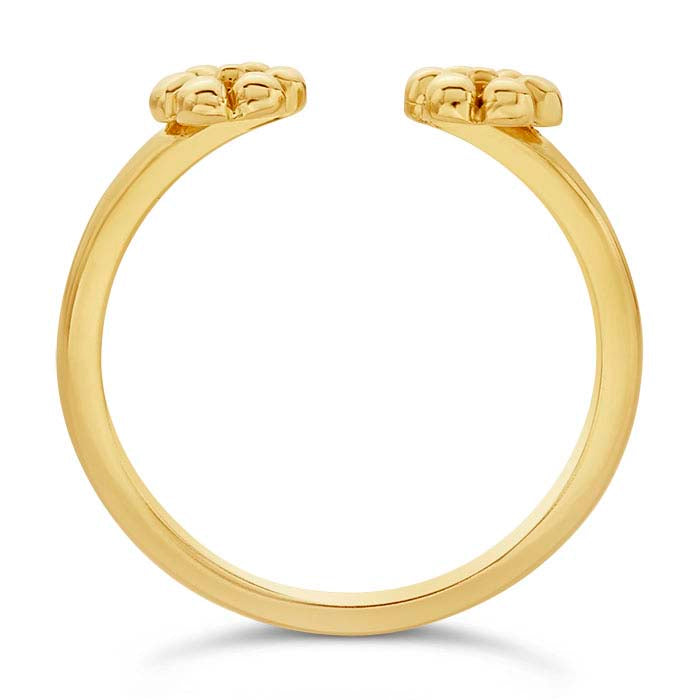 14K Keltakultainen Kaksoiskukkasormus