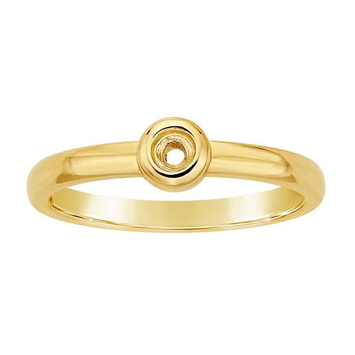 14K Yellow Gold Round Ring Mounting