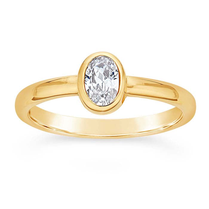 14K Yellow Gold Oval Ring Mounting