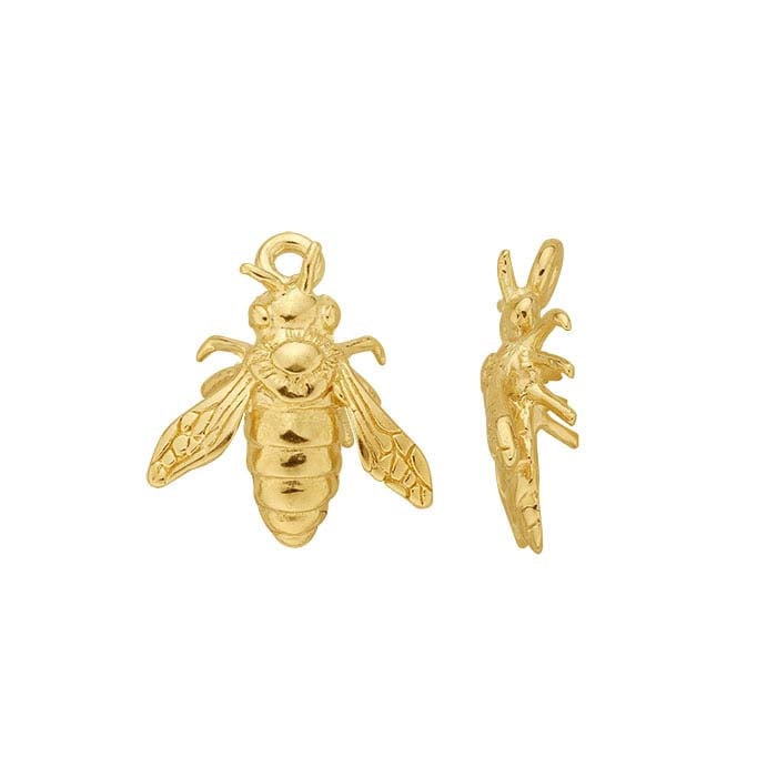 14K Yellow Gold Honey Bee Charm