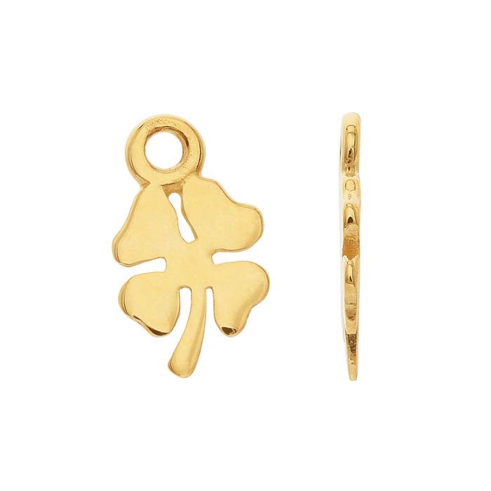 تعويذة ورقة البرسيم من الذهب الأصفر عيار 14 قيراط