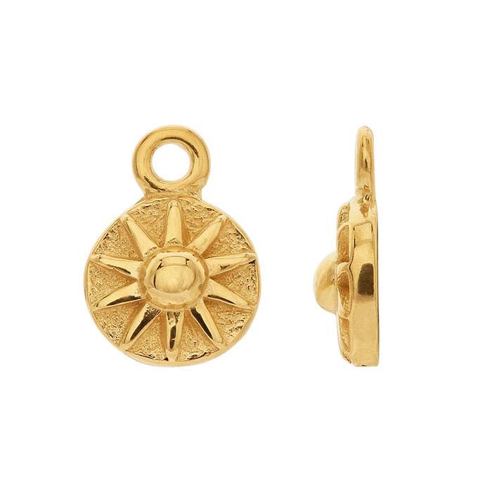 Mini-Sonnen-Charm aus 14 Karat Gelbgold