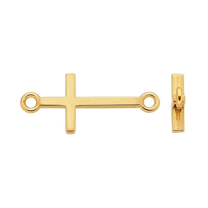 Element łączący krzyżyk z żółtego złota 14K