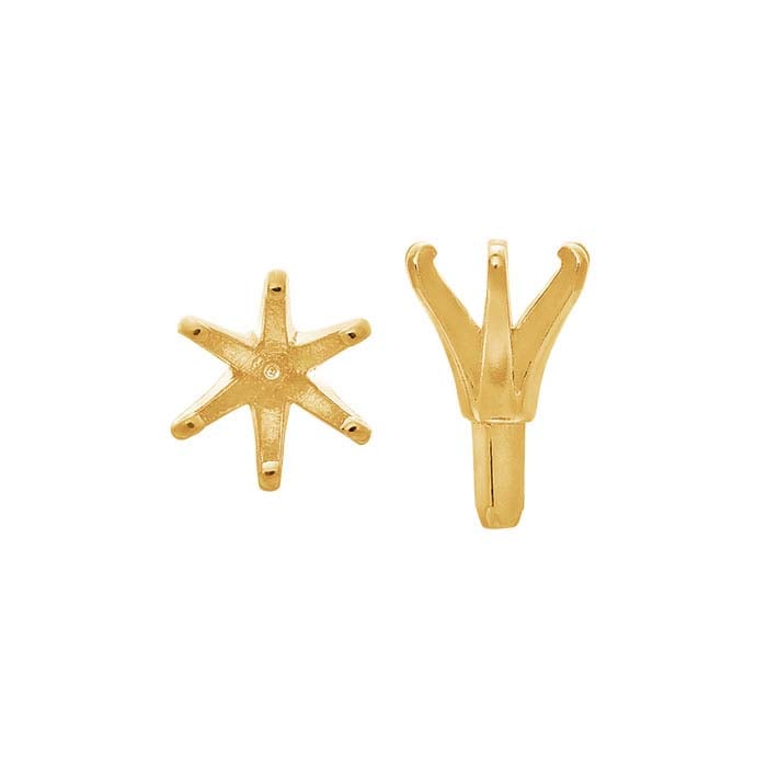18K Yellow Gold Round 6-Prong Setting with Peg