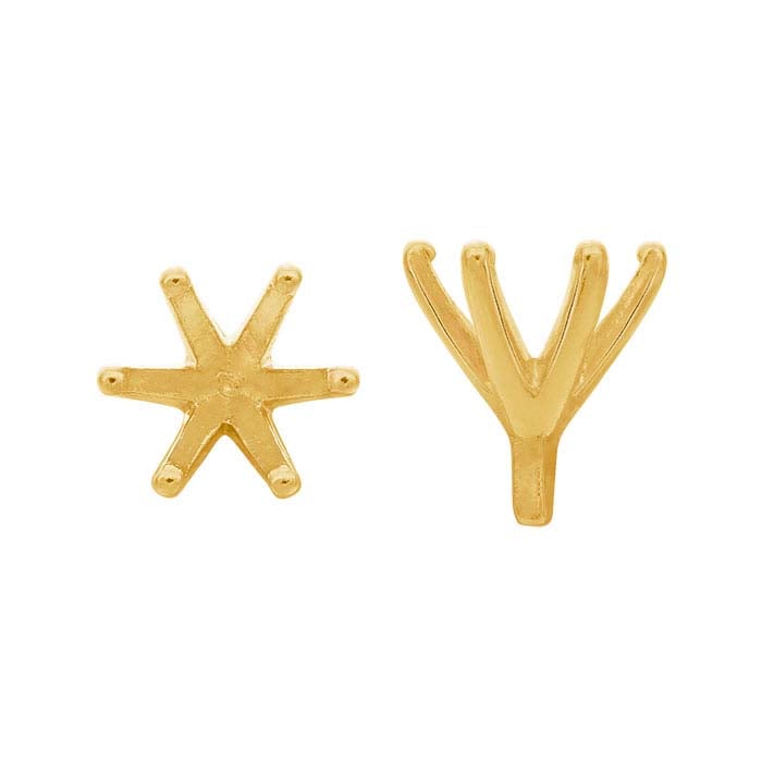 18K Yellow Gold Round 4-Prong Setting with Peg