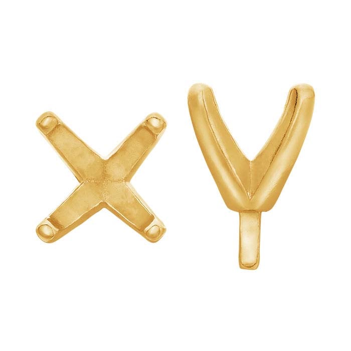 18K Yellow Gold Round 4-Prong Setting with Peg