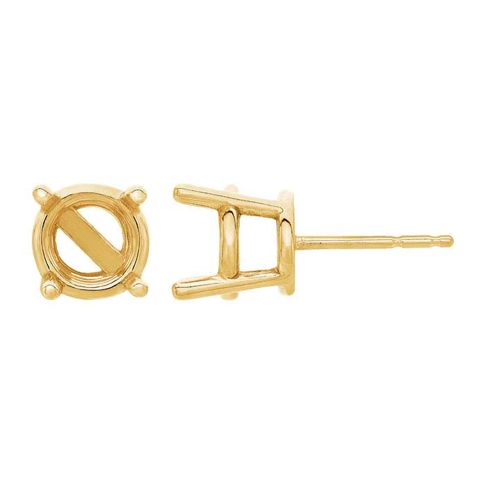 Round Basket Post Earring Mounting