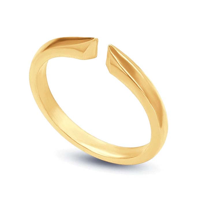 14 K Gelbgold Leichter, gezackter Ringschaft, 4 Zinken