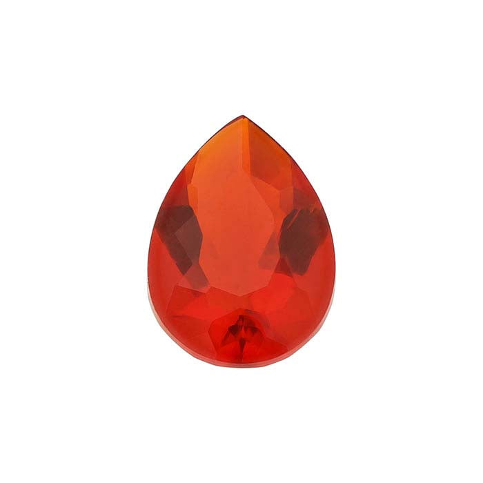 Mexican Fire Opal Pear Faceted Gemstone