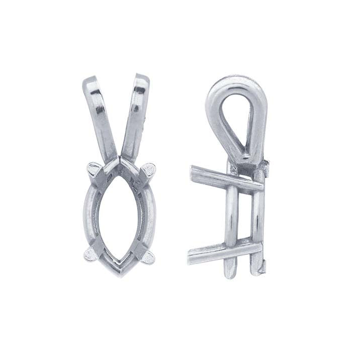 14K hvitt gull 7 x marquise anhengsfeste