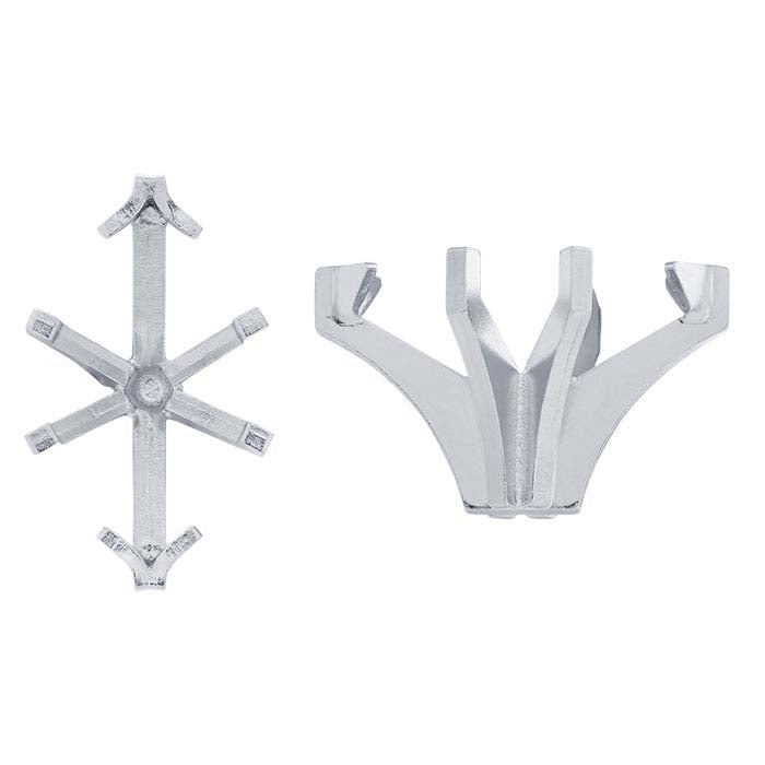 14K белое золото 12 x маркизовая V-оправа с 6 зубцами