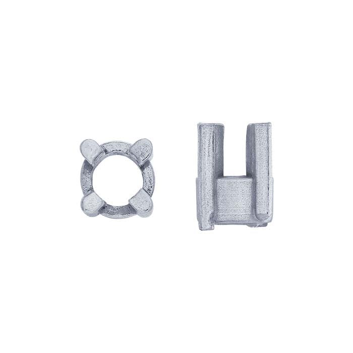 إعداد دائري بأربعة مخالب من الذهب الأبيض عيار 14 قيراط