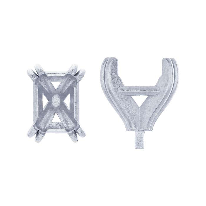 14K valkokulta 8 x oktaagoninen kaksoispiikki 4-piikkinen jalusta