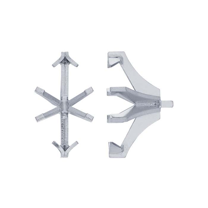 14K White Gold Marquise V-Prong 6-Prong Setting with Peg