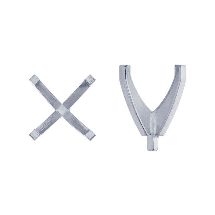 14K White Gold Round Tall 4-Prong Setting with Peg