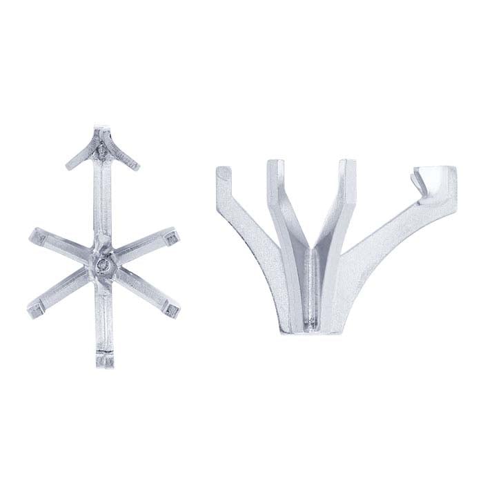 14Κ Λευκός Χρυσός 12 x Σχήμα Αχλαδιού Ρυθμιστικό V-Αγκίστρου 6-Αγκίστρων με Πείρο