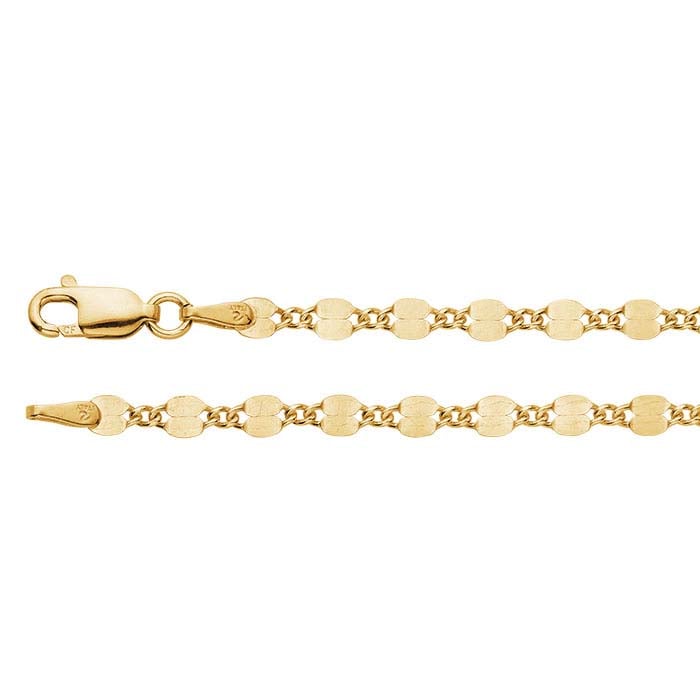 14/20 Yellow Gold-Filled Dapped Long & Short Chain