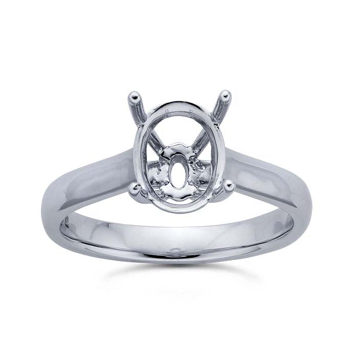 Platinum Oval Engagement Ring Mounting