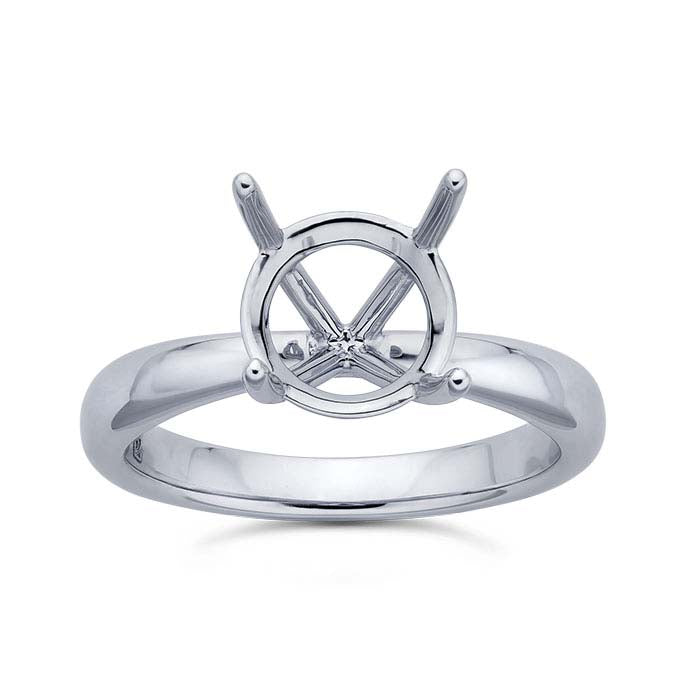 Platinum Round Engagement Ring Mounting