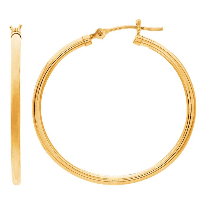 14/20 Yellow Gold-Filled Hoop Earrings