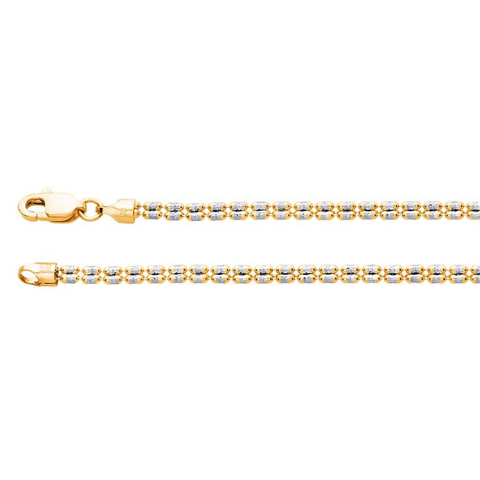 14K Yellow Gold Fancy Ice Chain
