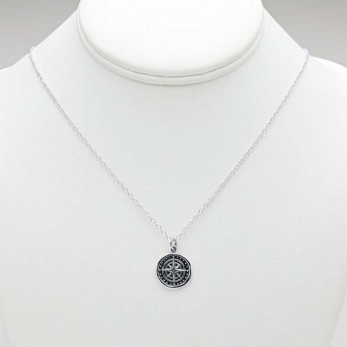 Sterling Silver Compass Wax Seal Necklace