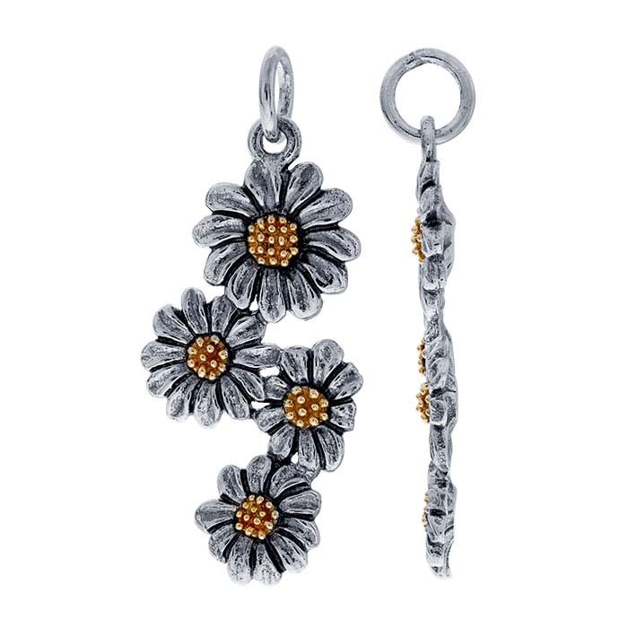 Sterling Silver Daisy Cluster Pendant