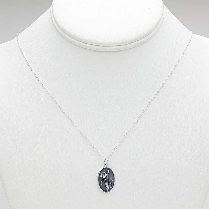 Sterling Silver Poppy Necklace