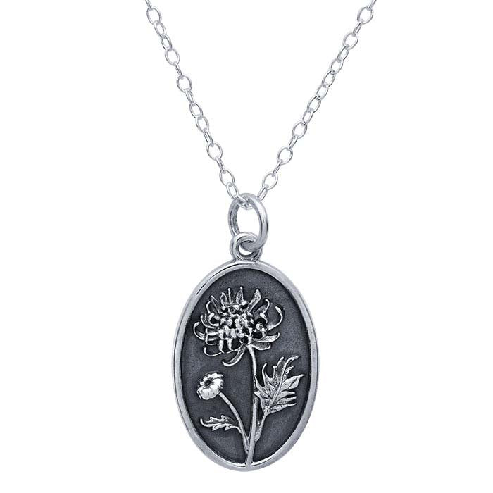 Sterling Silver Chrysanthemum Necklace