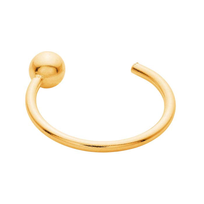 14/20 Yellow Gold-Filled Ball C-Hoop Earrings