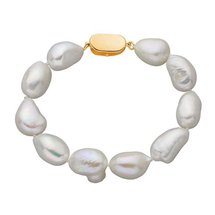 Cultured White Baroque Pearl Bracelet