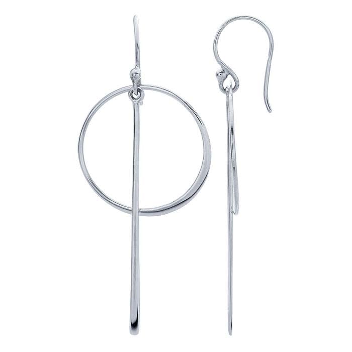 Sterling Silver Circle & Dangle Earrings