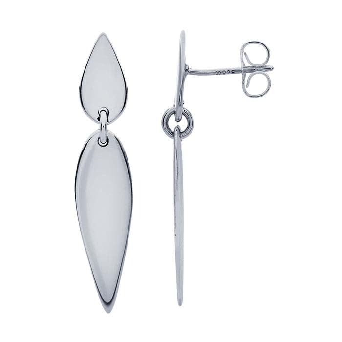 Sterling Silver Double-Teardrop Earrings