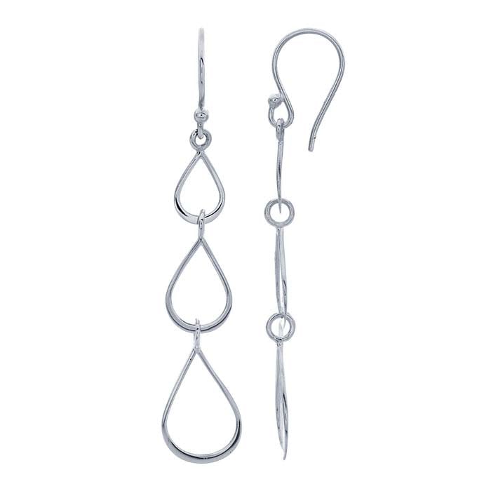 Sterling Silver Teardrop Link Earrings