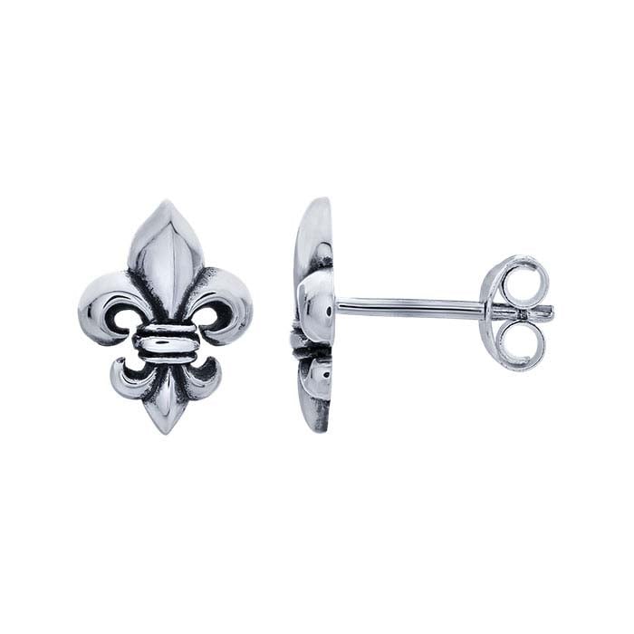 Sterling Silver Fleur-de-Lis Post Earrings