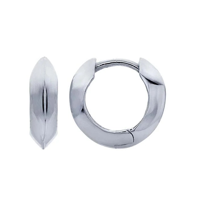 Sterling Silver Ridged Huggie Hoop Earrings