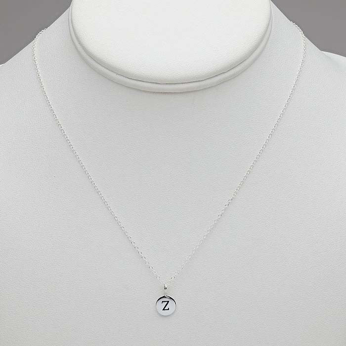 Sterling Silver Alphabet Necklace, Adjustable
