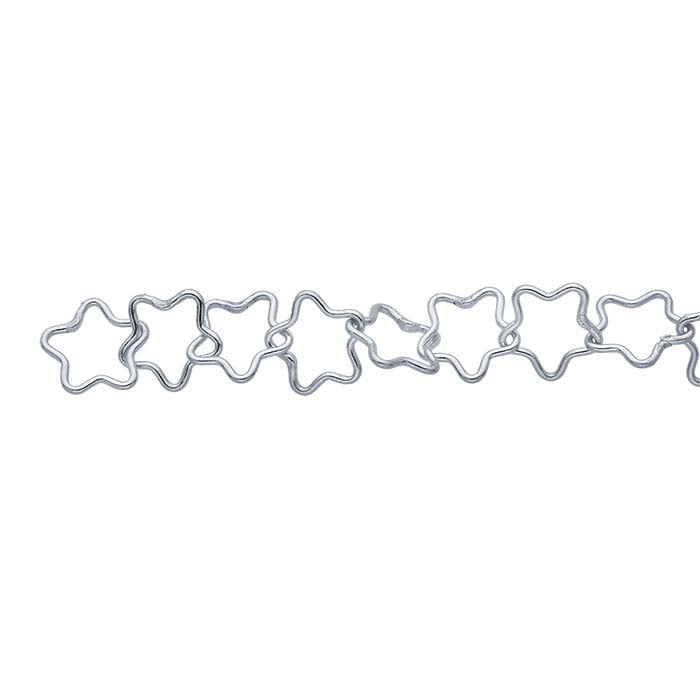 Sterling Silver Flat Star Link Chain